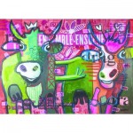 Puzzle  Heye-29984 Cool Cattle - Striped Cows
