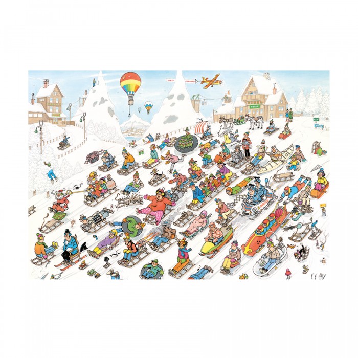 Puzzle  Jumbo-00026 JAN VAN HAASTEREN - Descente éffrénée à la montagne ( 2000 pièces )