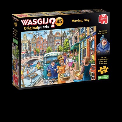 Puzzle JUMBO-02092 WASGIJ Retro Original 45 Le Jour du Déménagement !