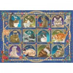 Puzzle  Jumbo-18853 Francien - Cat Horoscope