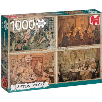 Puzzle Jumbo-18856 Premium Collection - Anton Pieck, Living Room Entertainment