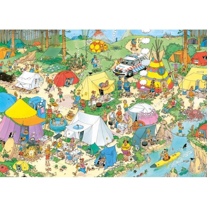 Puzzle  Jumbo-19086 Jan Van Haasteren - Camping Nature