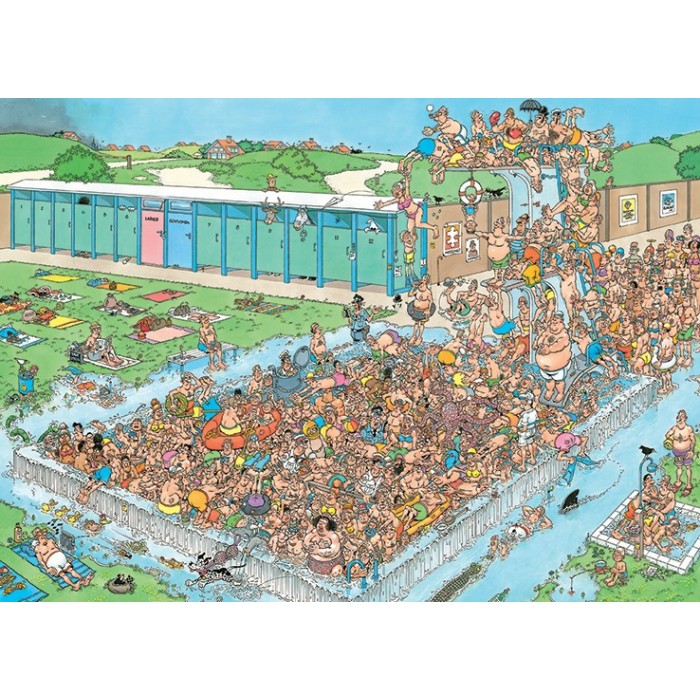 Puzzle  Jumbo-20040 JVH  EMBOUTEILLAGES À LA PISCINE (2000 PIÈCES)