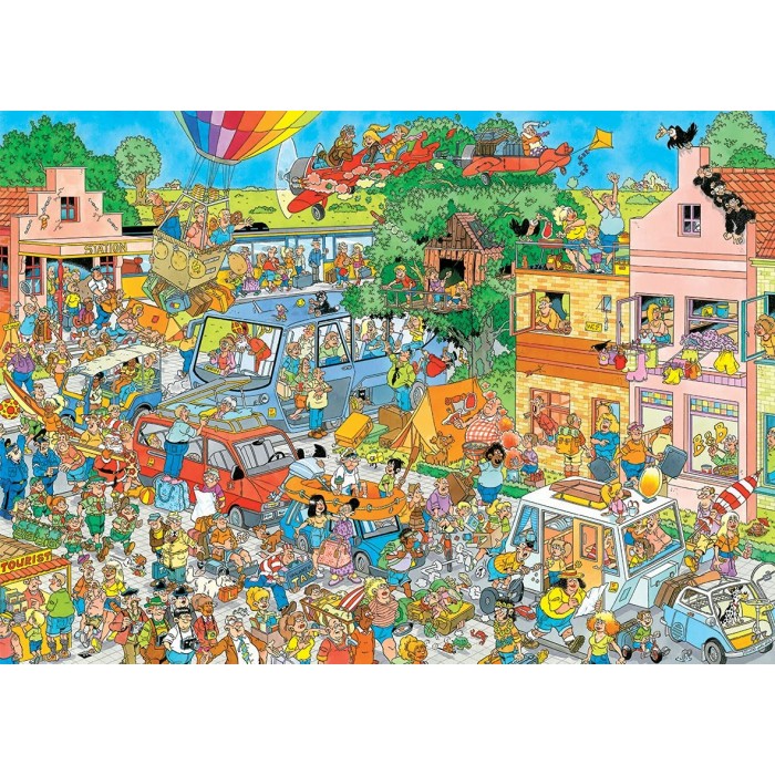 Jumbo-20049 2 Puzzles - Jan Van Haasteren - Le Magasin de Musique / Départ en vacances