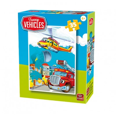Puzzle King-Puzzle-05775-F Funny Vehicles