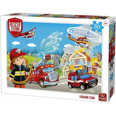 Puzzle King-Puzzle-55841 Rescue Team - Fireman Team