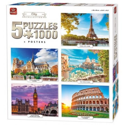 King-Puzzle-85513 5 Puzzles - City Collection