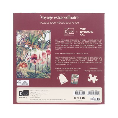 Puzzle Kiub-78895 Fleurs Tropicales