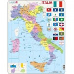  Larsen-A42-IT Puzzle Cadre - Carte Politique de l'Italie (Italien)
