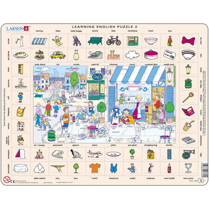 Larsen-EN2-GB Puzzle Cadre - Apprendre l'Anglais 2 : Le Restaurant et la Ville (en Anglais)