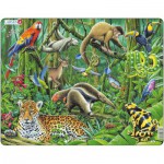  Larsen-FH10 Puzzle Cadre - Les Animaux de la Forêt Tropicale