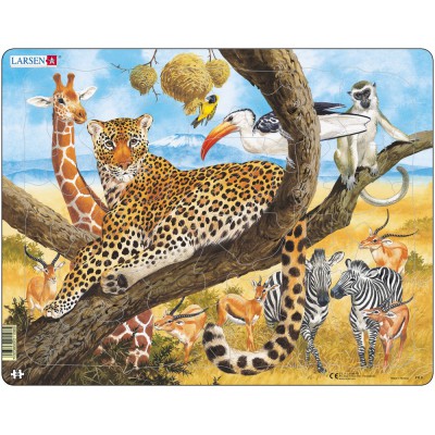 Larsen-FH8 Puzzle Cadre - Le Tigre et les Animaux de la Jungle