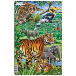  Larsen-H21-1 Puzzle Cadre - Le Tigre et les Animaux de la Jungle