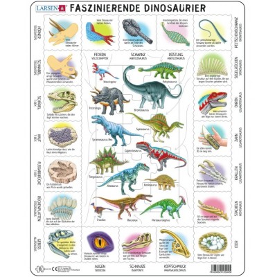 Larsen-HL9-DE Puzzle Cadre - Dinosaures (en Allemand)