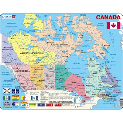 Larsen-K11-V1 Puzzle Cadre - Carte du Canada (en Français et Anglais)