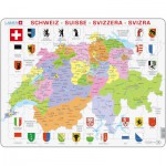  Larsen-K43-V1 Puzzle Cadre - Carte de la Suisse