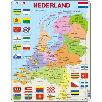 Larsen-K53-NL Puzzle Cadre - Carte des Pays-Bas (en Hollandais)