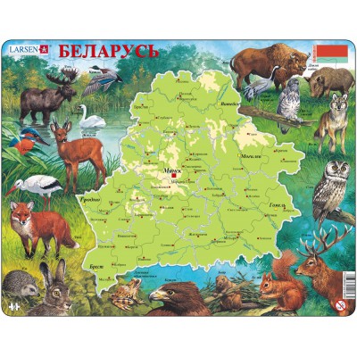 Larsen-K56 Puzzle Cadre - Carte de la Biélorussie (en Russe)