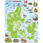  Larsen-K78-DK Puzzle Cadre - Carte du Danemark (en Danois)