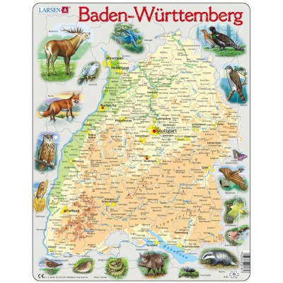 Larsen-K81-DE Puzzle Cadre - Bundesland : Baden-Württemberg (en Allemand)