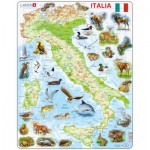  Larsen-K83-IT Puzzle Cadre - Carte de l'Italie avec ses Animaux (en Italien)