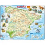  Larsen-K84-ES Puzzle Cadre - Carte de l'Espagne (en Espagnol)