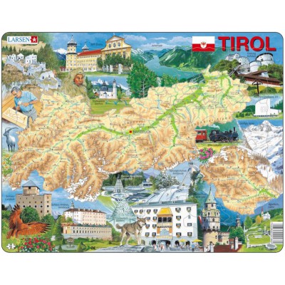 Larsen-K86-DE Puzzle Cadre - Carte du Tirol  (en Autrichien