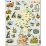  Larsen-K89 Puzzle Cadre - Carte de Limburg et ses Animaux (en Allemand)