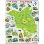  Larsen-K96-DE Puzzle Cadre - Bundesland : Brandenburg et Berlin avec ses Animaux (en Allemand)