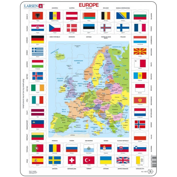 Carte et Drapeaux de l'Europe (en Français)