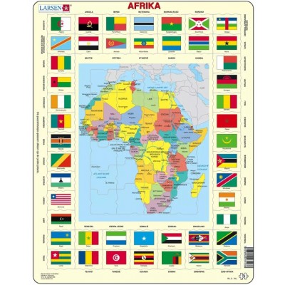 Larsen-KL3-NL Puzzle Cadre - Carte de l'Afrique (en Hollandais)