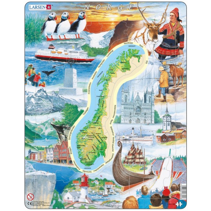 Larsen-KS1-NO Puzzle Cadre - Sites Touristiques de Norvège