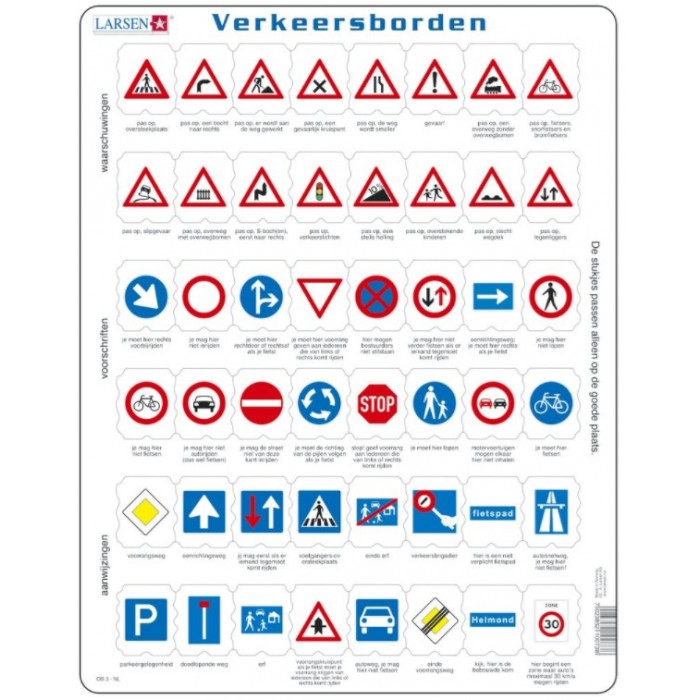  Larsen-OB3-NL Puzzle Cadre - Verkeersborden (en Hollandais)