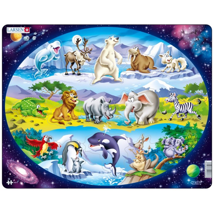   Puzzle Cadre - Animaux autour du Monde