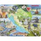 Puzzle Cadre - Carte de la Croatie et ses Centre d'intérêts (en Anglais)