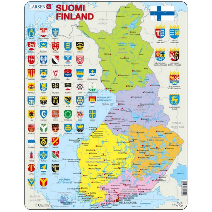   Puzzle Cadre - Carte de la Finlande (en Finnois)