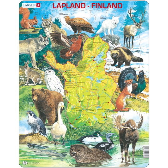   Puzzle Cadre - Carte de la Laponie et de la Finlande (en Finnois)