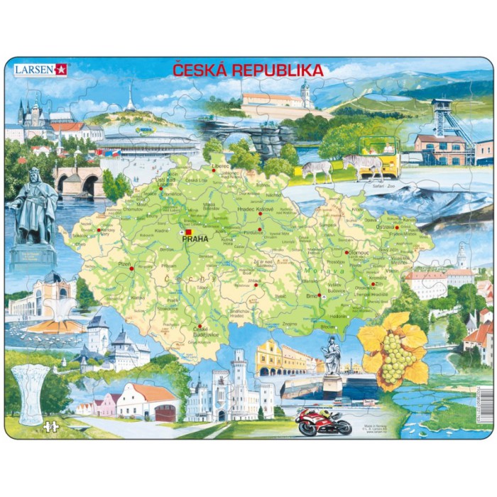   Puzzle Cadre - Carte de la République Tchèque (en Tchèque)