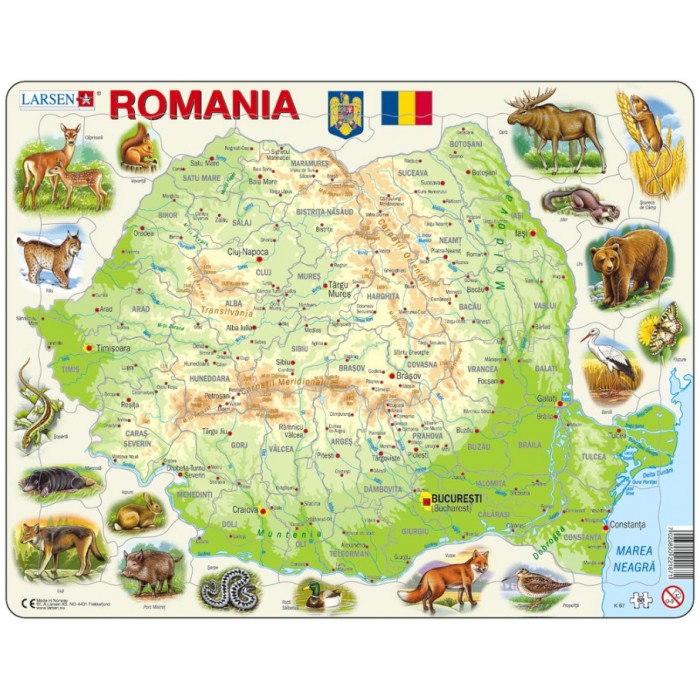   Puzzle Cadre - Carte de la Roumanie (en Roumain)