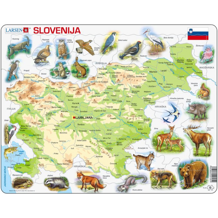   Puzzle Cadre - Carte de la Slovénie (en Slovène)