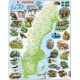 Puzzle Cadre - Carte de la Suède et ses Animaux (en Suédois)