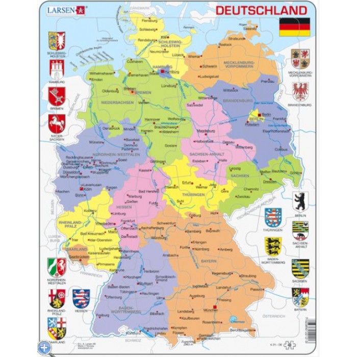   Puzzle Cadre - Carte de l'Allemagne (en Allemand)