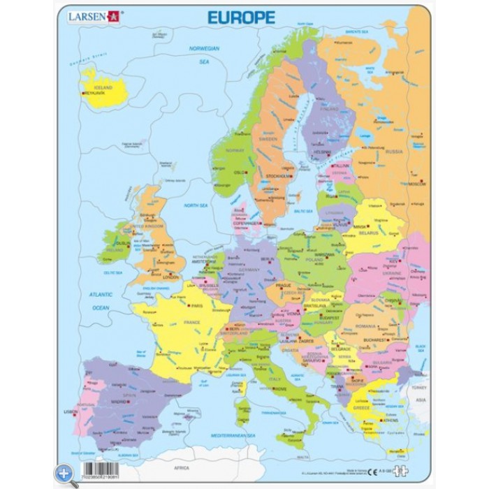   Puzzle Cadre - Carte de l'Europe (en Anglais)