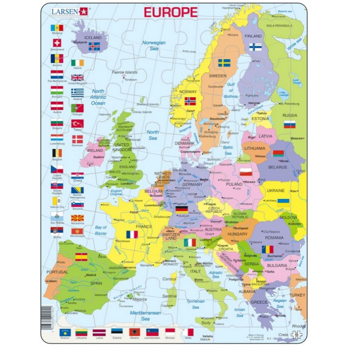   Puzzle Cadre - Carte de l'Europe (en Anglais)