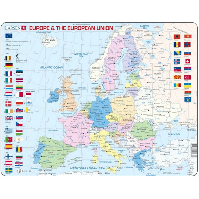   Puzzle Cadre - Carte de l'Europe (en Anglais)