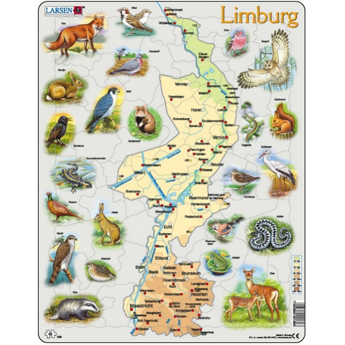   Puzzle Cadre - Carte de Limburg et ses Animaux (en Allemand)