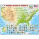 Puzzle Cadre - Carte des Etats-Unis (en Anglais)