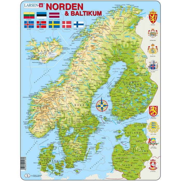   Puzzle Cadre - Carte des Pays Nordiques