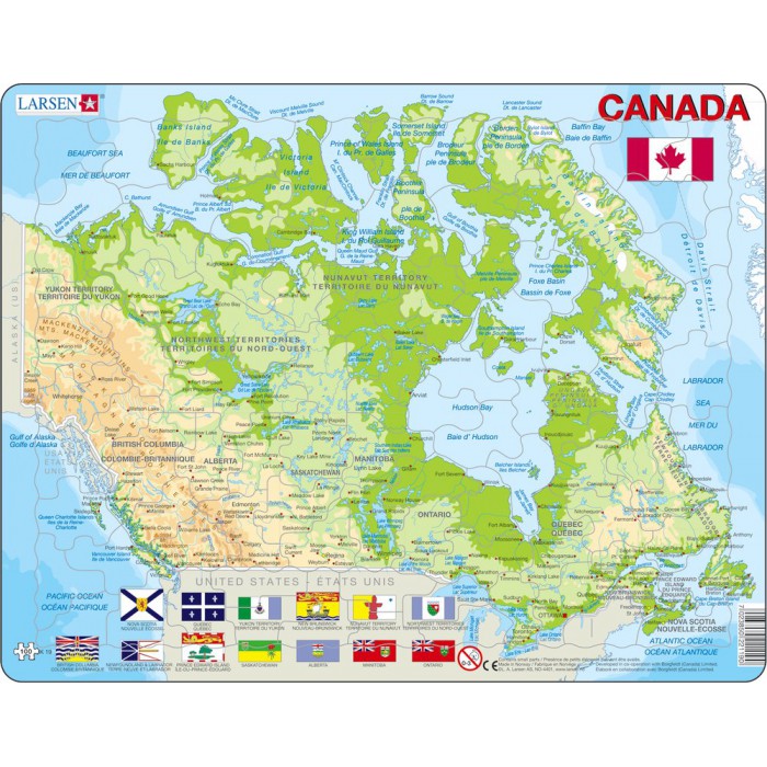   Puzzle Cadre - Carte du Canada (en Français et Anglais)