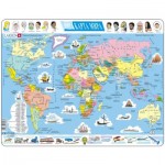   Puzzle Cadre - Carte du Monde (en Russe)
